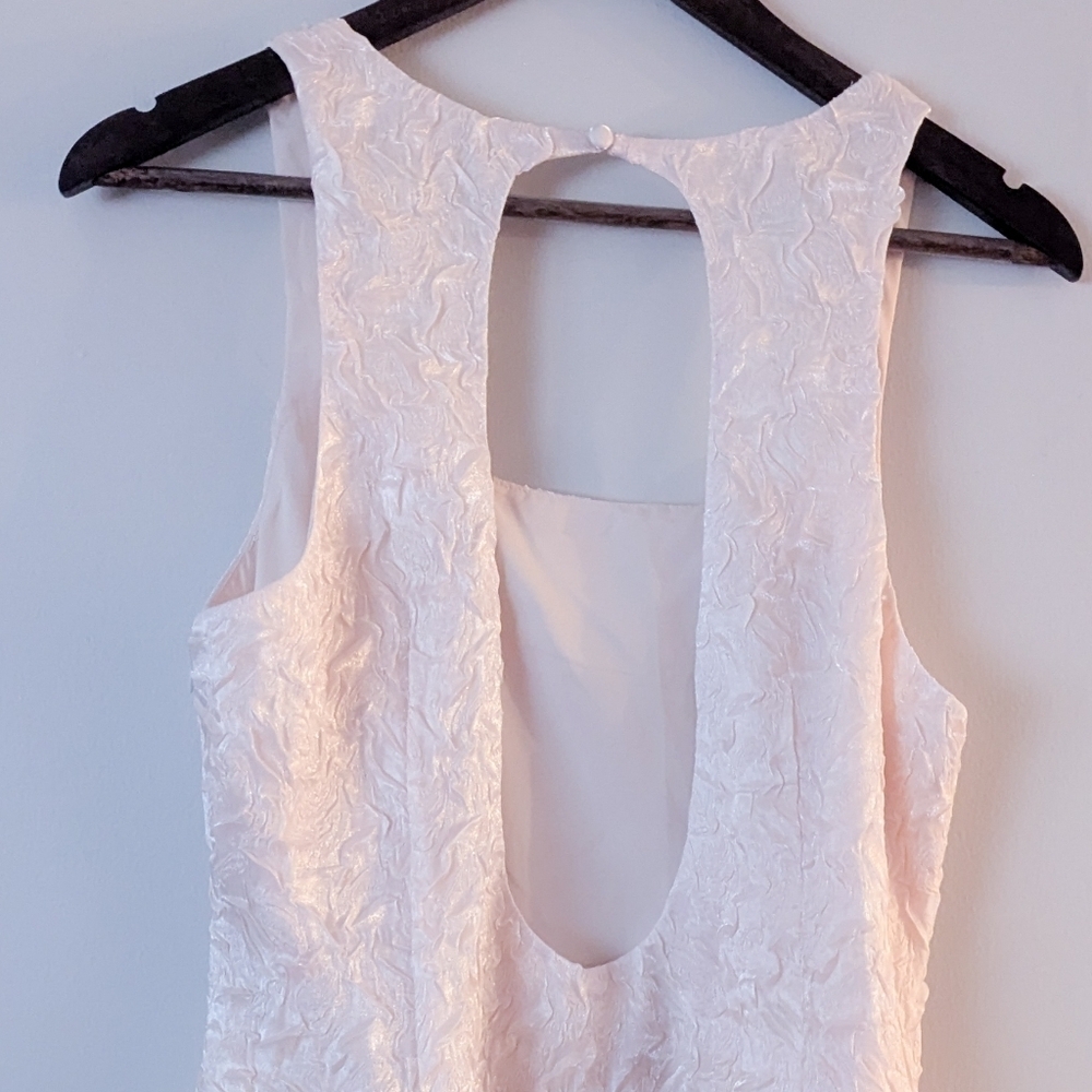 NWT For Love And Lemons Blush Crinkle Satin Mini Dress - Picture 5 of 8
